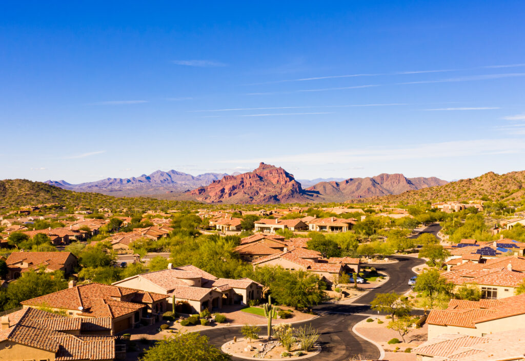 Overview of a suburb in Gilbert, Arizona.